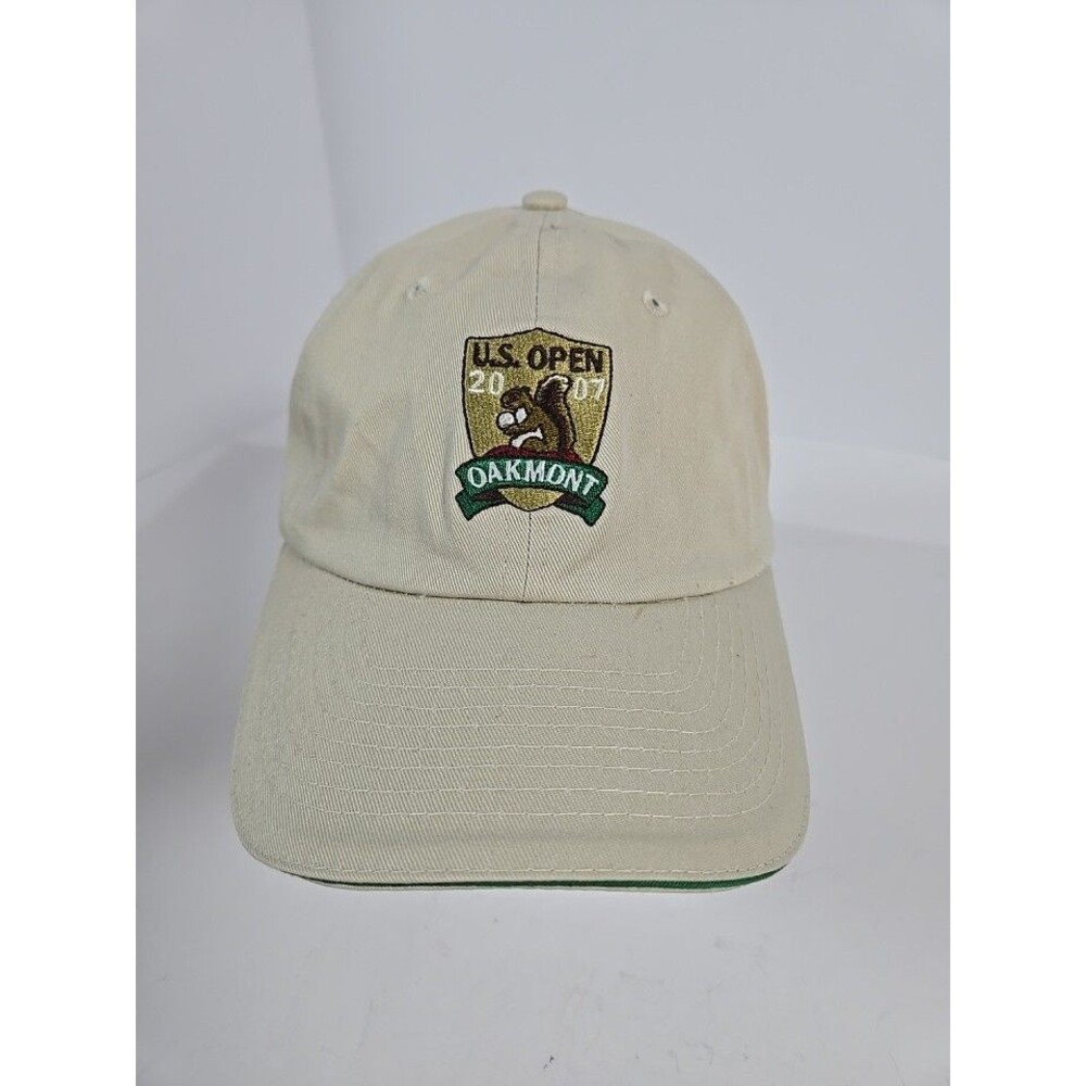 2007 U.S. Open Oakmont USGA Member Golf Hat Cap Tan Adjustable Squirrel Logo